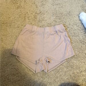 Beige High-Waisted Shorts